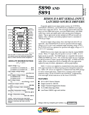 UCN5891LW Datasheet PDF Allegro MicroSystems