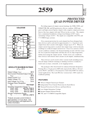 UDN2559 Datasheet PDF Allegro MicroSystems