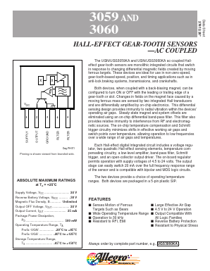 UGN3059 Datasheet PDF Allegro MicroSystems