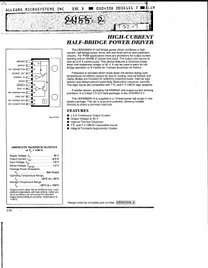 UDN2955W-2 Datasheet PDF Allegro MicroSystems