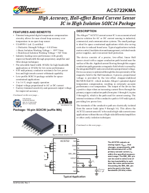 ACS722KMATR-40AB-T Datasheet PDF Allegro MicroSystems