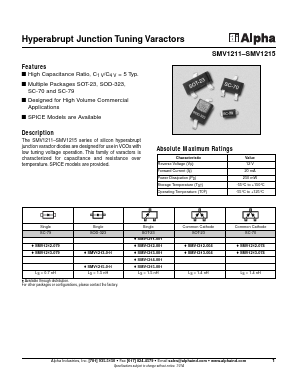 SMV1211-001 Datasheet PDF Alpha Industries