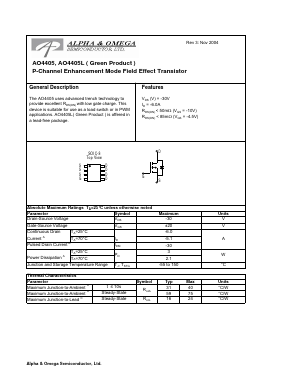 AO4405 Datasheet PDF Alpha Industries