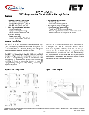 PEEL16CV8J-25 Datasheet PDF Anachip Corporation