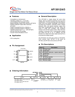 AP1305W-SA Datasheet PDF Anachip Corporation