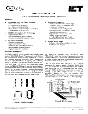 PEEL18LV8ZT-35 Datasheet PDF Anachip Corporation