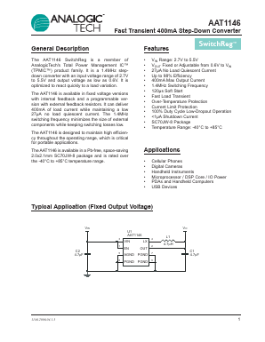 AAT1146IJS-0.6-T1 Datasheet PDF Analog Technology Inc