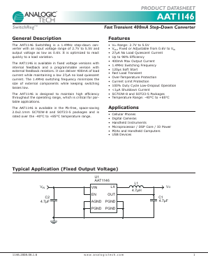 AAT1146IJS-1.3-T1 Datasheet PDF Analog Technology Inc