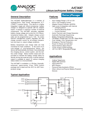 AAT3687IWP-4.2-2-T1 Datasheet PDF Analog Technology Inc