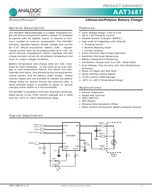 AAT3687IWP-4.2-T1 Datasheet PDF Analog Technology Inc