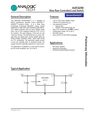 AAT4250 Datasheet PDF Analog Technology Inc