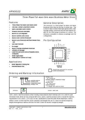APX9322 Datasheet PDF Anpec Electronics