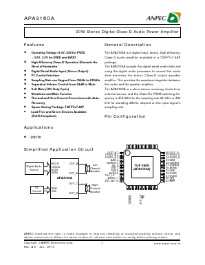 APA3160AQCAI-TRG Datasheet PDF Anpec Electronics