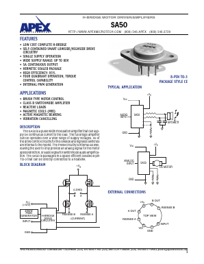 SA50 Datasheet PDF Apex Microtechnology