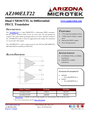 AZ100ELT22TG Datasheet PDF AZ Microtek