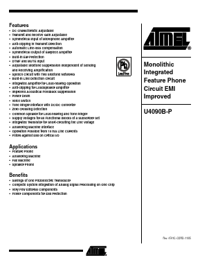 U4090B-PFNY Datasheet PDF Atmel Corporation