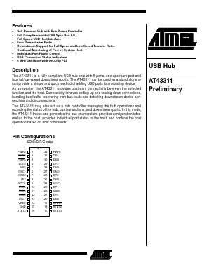 AT43311 Datasheet PDF Atmel Corporation