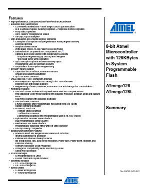 ATEMGA128L-8AU Datasheet PDF Atmel Corporation