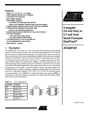 AT26DF041 Datasheet PDF Atmel Corporation