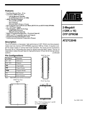 AT27C2048-15VC Datasheet PDF Atmel Corporation