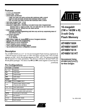 AT49BV1614T-11CI Datasheet PDF Atmel Corporation