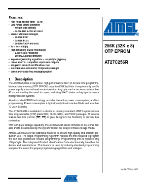 AT27C256R-45RU Datasheet PDF Atmel Corporation