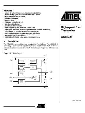 ATA6660-TAQY Datasheet PDF Atmel Corporation