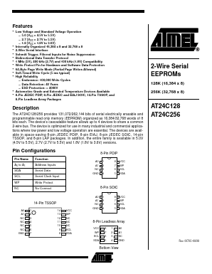 AT24C256C1-10CC-1.8 Datasheet PDF Atmel Corporation