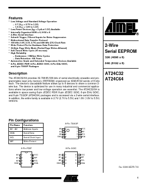 AT24C32 Datasheet PDF Atmel Corporation