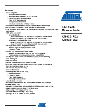 AT89C51ED2-SLRUM Datasheet PDF Atmel Corporation