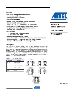 AT24C256C-PU Datasheet PDF Atmel Corporation