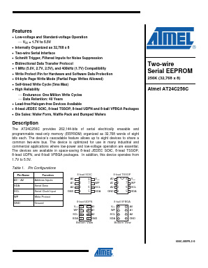 AT24C256C-CHL-B Datasheet PDF Atmel Corporation