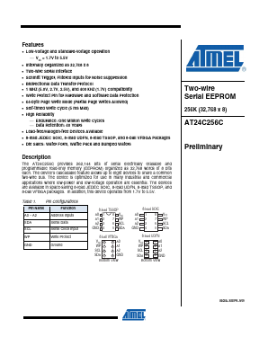 AT24C256C-CHL Datasheet PDF Atmel Corporation