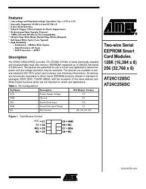 24C128SC Datasheet PDF Atmel Corporation