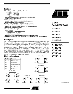 AT24C01A-10PC-1.8 Datasheet PDF Atmel Corporation