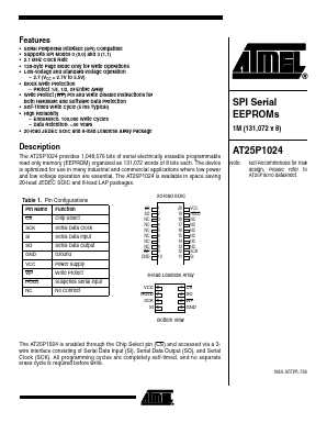 AT25P1024C1-10CI-2.7_06 Datasheet PDF Atmel Corporation