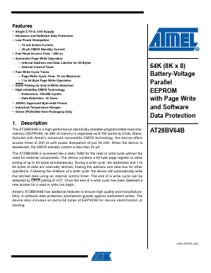 AT28BV64B Datasheet PDF Atmel Corporation