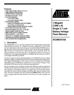AT29BV010A-15TI Datasheet PDF Atmel Corporation