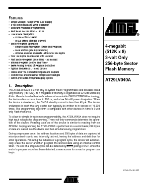 AT29LV040A-15JI Datasheet PDF Atmel Corporation