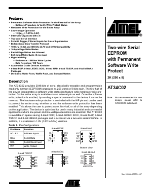 AT34C02_07 Datasheet PDF Atmel Corporation