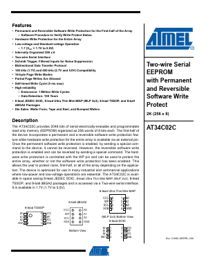 AT34C02CN-SH-T Datasheet PDF Atmel Corporation