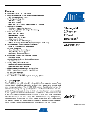 AT45DB161D-MU-SL954 Datasheet PDF Atmel Corporation