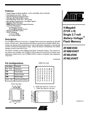 AT49LV040-15TI Datasheet PDF Atmel Corporation