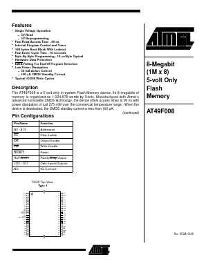 AT49F008-15TI Datasheet PDF Atmel Corporation
