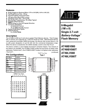 AT49BV080-12RC Datasheet PDF Atmel Corporation