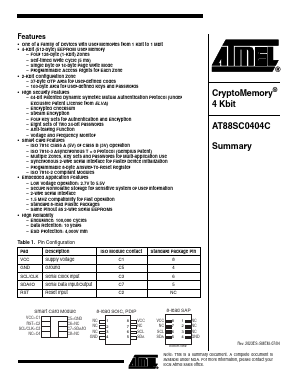 AT88SC0404C-WI Datasheet PDF Atmel Corporation
