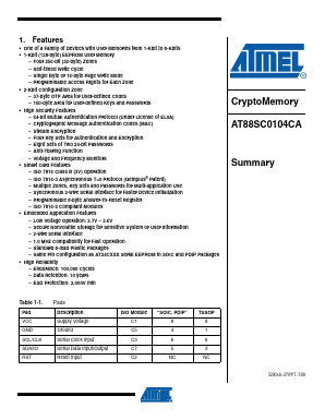 AT88SC0104CA-TU Datasheet PDF Atmel Corporation
