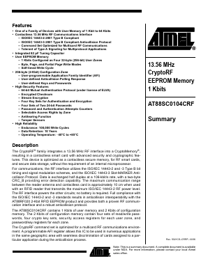 AT88SC0104CRF-MR1 Datasheet PDF Atmel Corporation
