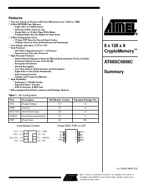 AT88SC0808C-SI Datasheet PDF Atmel Corporation
