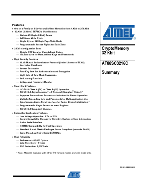 AT88SC3216C-MJTG Datasheet PDF Atmel Corporation